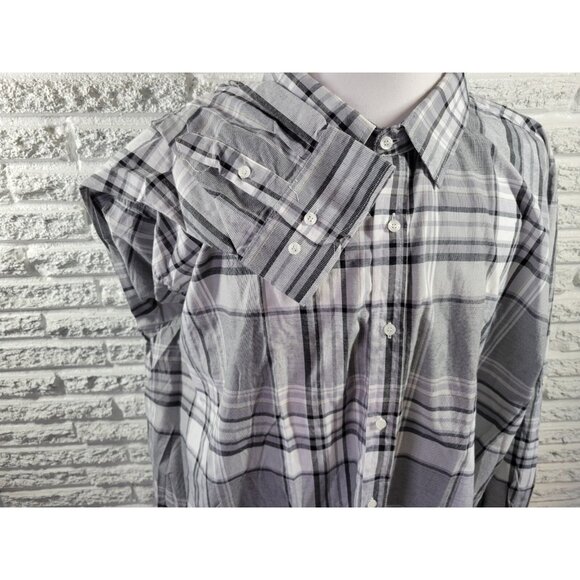Swiss Cross Mens Shirt 5XL Long Sleeve Collar Button Up Casual Gray PLA100XE - Picture 5 of 9